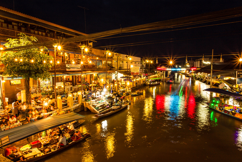 Amphawa Floating Market southwest of Bangkok, Thailand