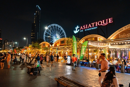 Asiatique The Riverfront is a large open-air mall in Bangkok, Thailand. It occupies the former docks of the East Asiatic Company, and faces the Chao Phraya River