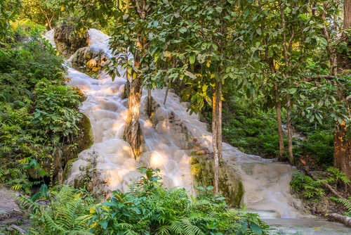 The Buatong Sticky waterfall north of Chiang Mai on the way to Chiang Rai, Thailand