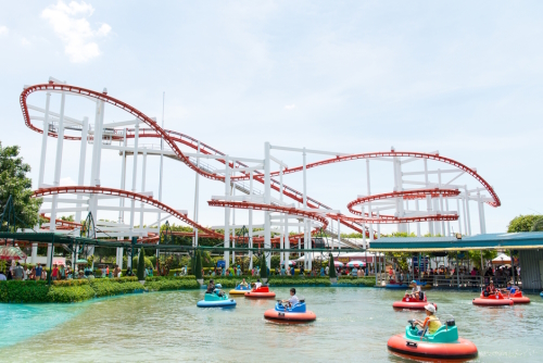 The Roller Coaster Track at Dream World in Bangkok, Thailand