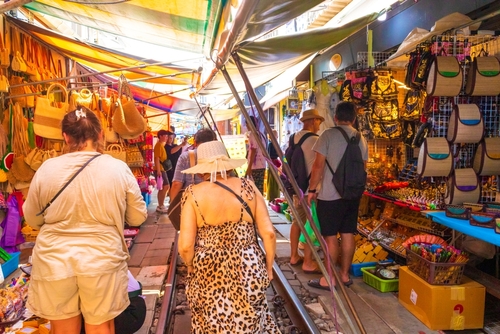 Maeklong-Railway-Market southwest of Bangkok, Thailand