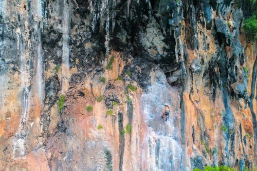 Railay-Beach-rock-climbing in Railay peninsula, Krabi Province, Thailand, Travel with Joy