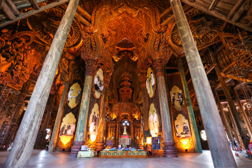 The-Sanctuary-of-Truth-Temple in Pattaya, south of Bangkok, Thailand
