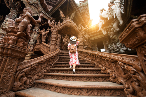The-Sanctuary-of-Truth-Temple in Pattaya, south of Bangkok, Thailand