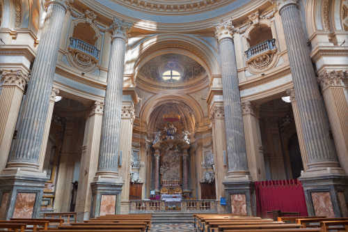 The interior of church Basilica di Superga, Turin, Piedmont, Italy