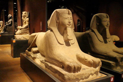 Exhibition of mummies, artifacts and Egyptian finds at the Egyptian Museum of Turin (Torino), Piedmont, Italy