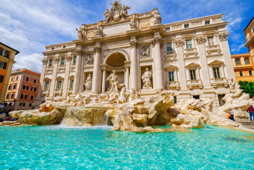 Beautiful view of the Trevi Fountain, Rome, Italy