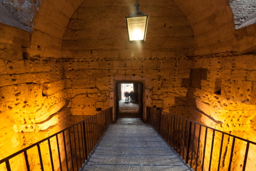 Interior view of Castel Sant Angelo, Castle of Holy Angel in Rome, Lazio, Italy