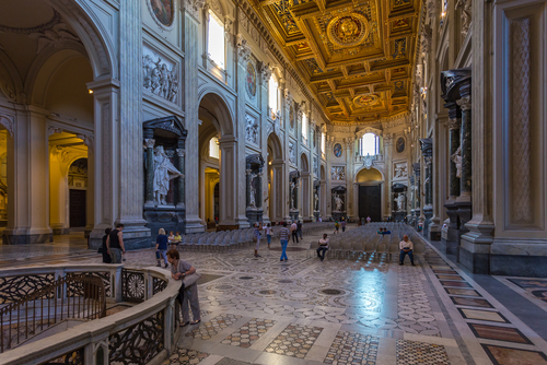 Interior view of San Giovanni in Laterano (St John Lateran in Rome) in Rome, Lazio, Italy