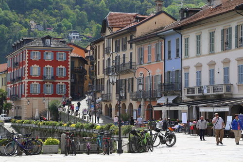 The old Town of Cannobio on the Lago Maggiore in Lombardy in the north Italy