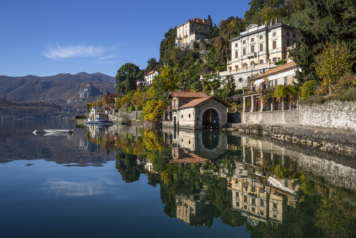 Reflections on the Lake Orta, Piedmont, Italy