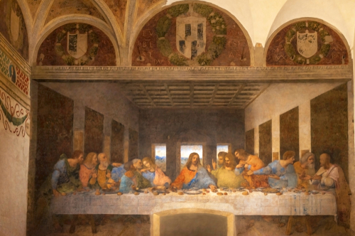 The Last Supper masterpiece by Leonardo da Vinci in Santa Maria delle Grazie church in Milan, Lombardy, Italy