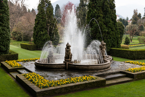 Spring flowering in the park of Villa Taranto in Verbania on Lake Maggiore, Lombardy, Italy