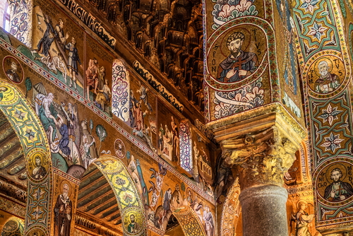 Interior view of the famous Cappella Palatina in the Palazzo Reale in Palermo, Sicily, Italy