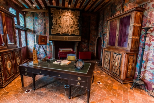 Interiors and architectural decors in castle royal of Blois, Loire valley, France