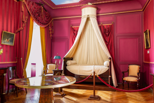 Interior of bedroom in Chateau de Villandry, Loire Valley. France. One of the most visited castles in France