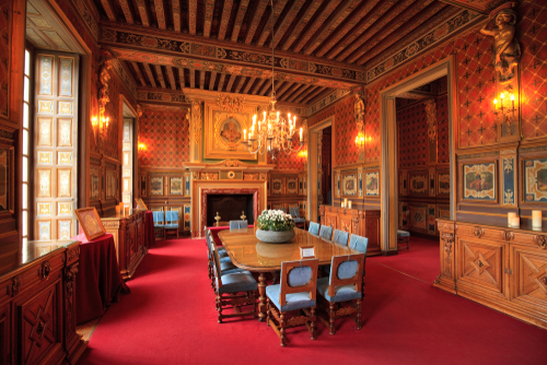 Interior of Chateau de Cheverny, Loire Valley, France