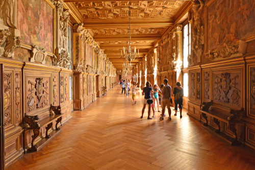 Fontainebleau, France, the historical Francois the first hall