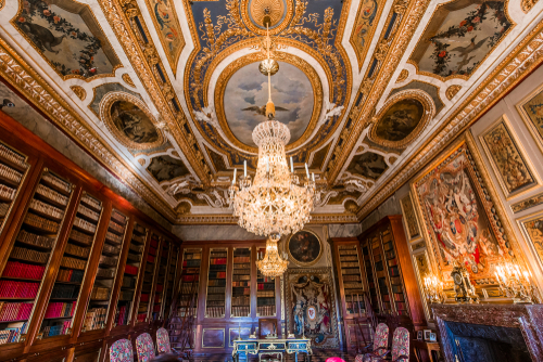 Exteriors and architectural details of Vaux le vicomte castle, in Maincy, France