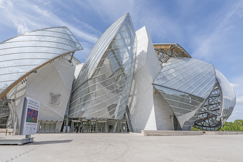 The Foundation Louis Vuitton is an art museum and cultural center sponsored by the group LVMH, Paris, France