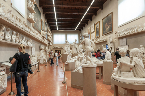 Plaster casts by Lorenzo Bartolini exhibited at the Gipsoteca Bartolini in the Galleria dell'Accademia di Firenze (Gallery of the Academy of Florence), Florence, Tuscany, Italy