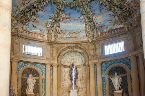 View of the Grande Grotta di Buontalenti, Decorated with stalactites, inside that Bathing Venus and Paris and Helen, located in the Boboli Gardens, in the historic center World Heritage Site in Florence, Tuscany, Italy