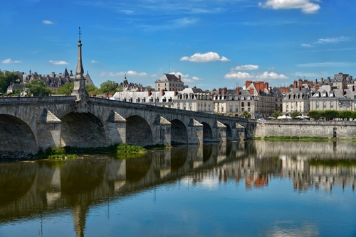 Bridge Jacques-Gabriel over the Loire river at Blois, a commune and the capital city of Loir-et-Cher department in Centre-Val de Loire, France