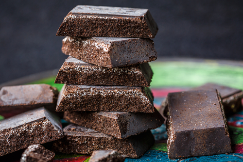 Cioccolato di Modica (Chocolate of Modica) sicilian specialty at the town of Modica, Ragusa Province, Sicily, Italy