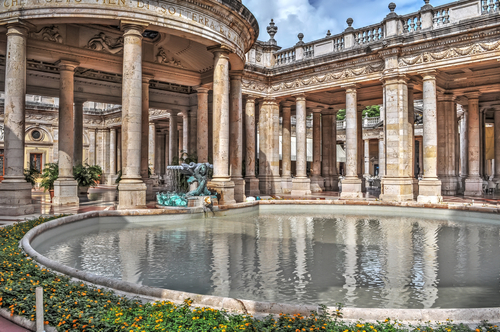 View of an ancient pool at the magnificent Montecatini Terme, Tuscany, Italy
