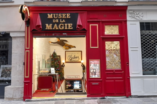 Exterior view of the entrance to the Musee de la Magie in Paris, France