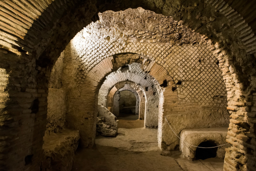 Napoli underground at the archaeological excavations of San Lorenzo Maggiore, Naples, Campania, Italy