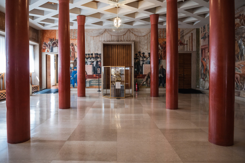 Graduation Hall of the Padova University in Palazzo Bo, also called Basilica designed by Gio Ponti in Padua (Padova), Veneto, Italy
