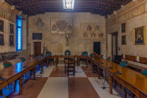 View of a Chamber in the University of Padua at Palazzo Bo in Padua (Padova), Veneto, Italy