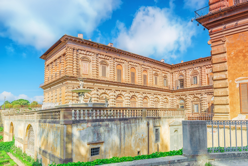 View of the Pitti Palace in Florence, Tuscany, Italy
