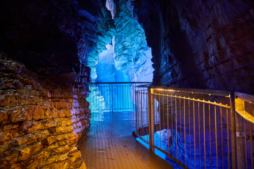 Beautiful view at the Parco Grotta Cascata Varone, near La Garda Lake, Trentino Alto Adige, Italy