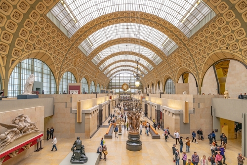 Main hall of Orsay Museum, in the former train station building, Paris, France