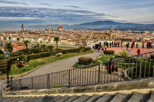 Piazzale Michelangelo with panoramic view in Florence, Tuscany, Italy