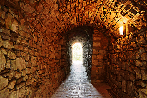 View of an ancient alley in the medieval village of Radda in Chianti Classico region, Tuscany, Italy