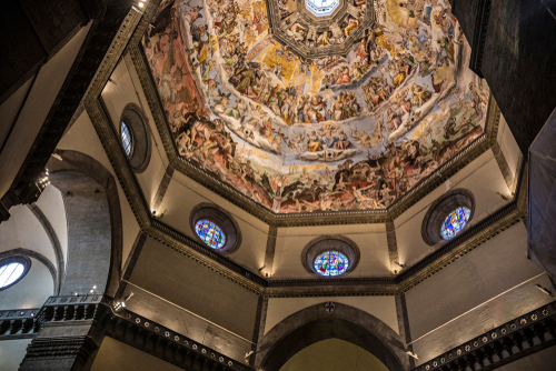Beautiful interior of Florence Duomo de Santa Maria del Fiore in the heart of old Florence, Tuscany, Italy