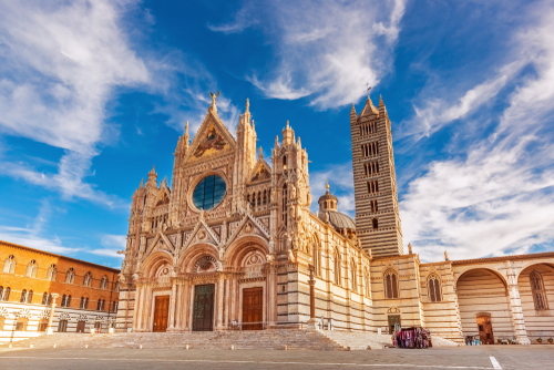 Siena Cathedral (Duomo di Siena) is a medieval church, now dedicated to the Assumption of Mary, completed between 1215 and 1263, Siena, Tuscany, Italy
