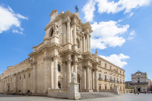 The Cathedral (Duomo) of Ortigia in Syracuse, Sicily, Italy