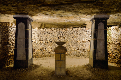 The Catacombs are underground ossuaries and tourist attractions in Paris, France