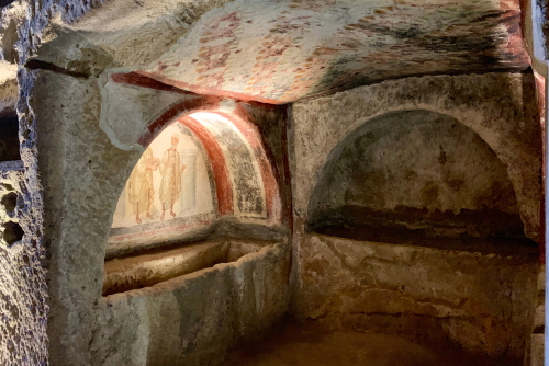 View of the Catacombs of San Gennaro in Naples, Campania, Italy