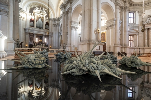 Interior view of the San Giorgio Maggiore Church landmark, San Giorgio Maggiore island, Grand Canal, Venice, Veneto, Italy