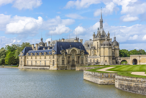 Famous Chateau de Chantilly (Chantilly Castle, 1560), is a historic chateau located in town of Chantilly, Oise, Picardie, France