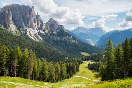 Panoramas of the Alpe Ciampedie, Vigo di Fassa, Val di Fassa, Trento, Trentino Alto Adige, Italy