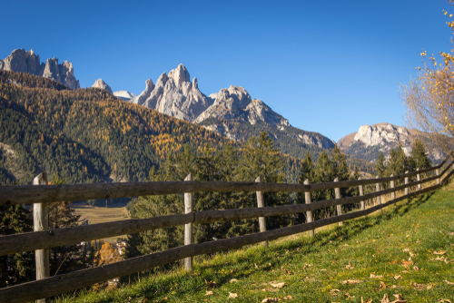 Panoramic view of Malga Aloch, Dolomites Mountains, Trentino Alto Adige, Italy
