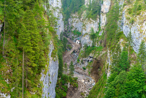 View of the Canyon of Serrai di Sottoguda, Cadore, Belluno, Veneto, Italy