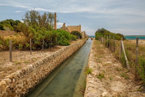 The Ruins of The Tuna Fishery Tonnara of Vendicari Natural Reserve in Syracuse, Sicily, Italy