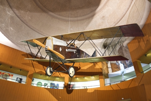 General D'Annunzio's plane exhibited at the Vittoriale degli Italiani palace at Gardone Riviera in La Garda lake, Northern Italy